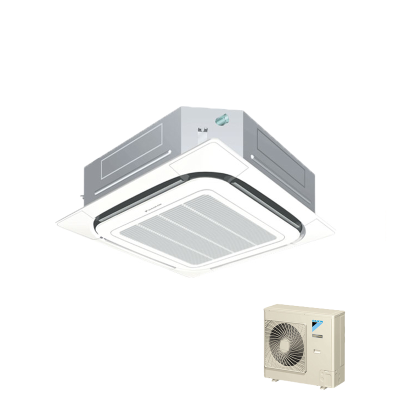 Điều hòa Daikin Âm trần Cassette, 13000BTU, 1 chiều, điều khiển dây, gas R410A. Model: FCNQ13MV1/RNQ13MV1
