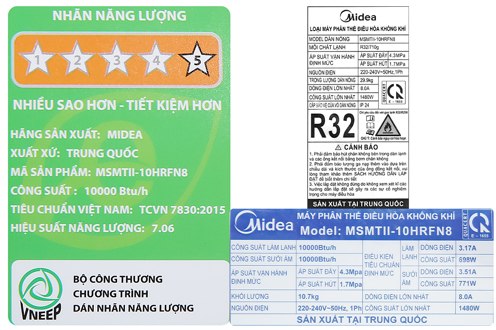Điều Hòa Midea 9000Btu 2 Chiều Inverter MSMTII-10HRFN8