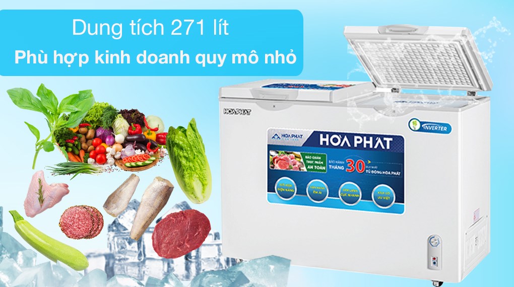 Tủ đông Hòa Phát Inverter 271 lít HCFI 656S2Đ2