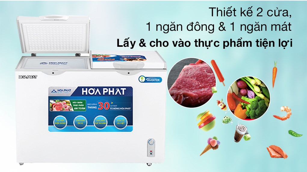 Tủ đông Hòa Phát Inverter 271 lít HCFI 656S2Đ2