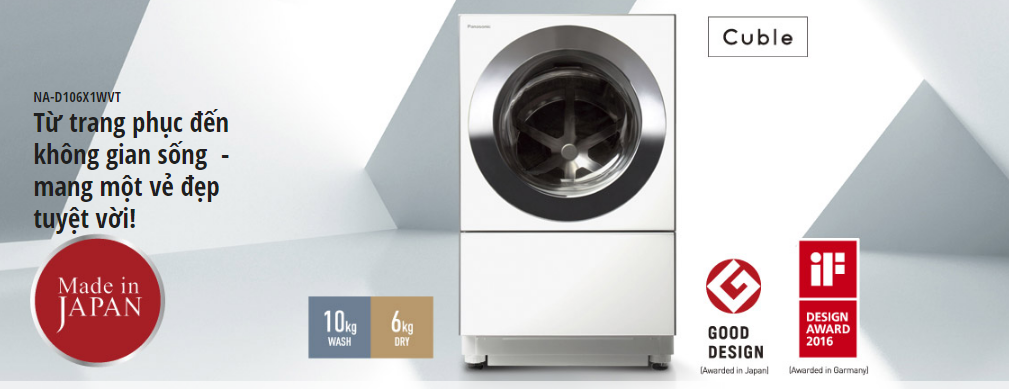 Máy giặt sấy Panasonic 10 kg NA-D106X1WVT