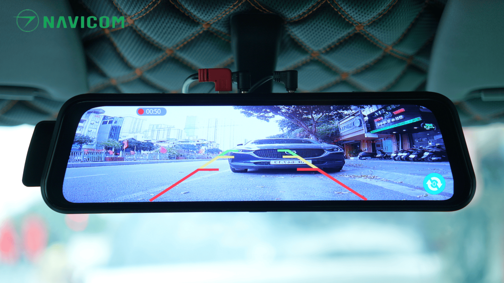 Camera hành trình gương ô tô NAVICOM G96 - 4K, Kết nối Wifi, GPS