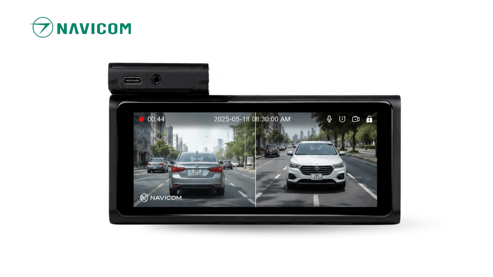 Camera hành trình trước sau - NAVICOM D37, màn cảm ứng thông minh, 4K Ultra HD