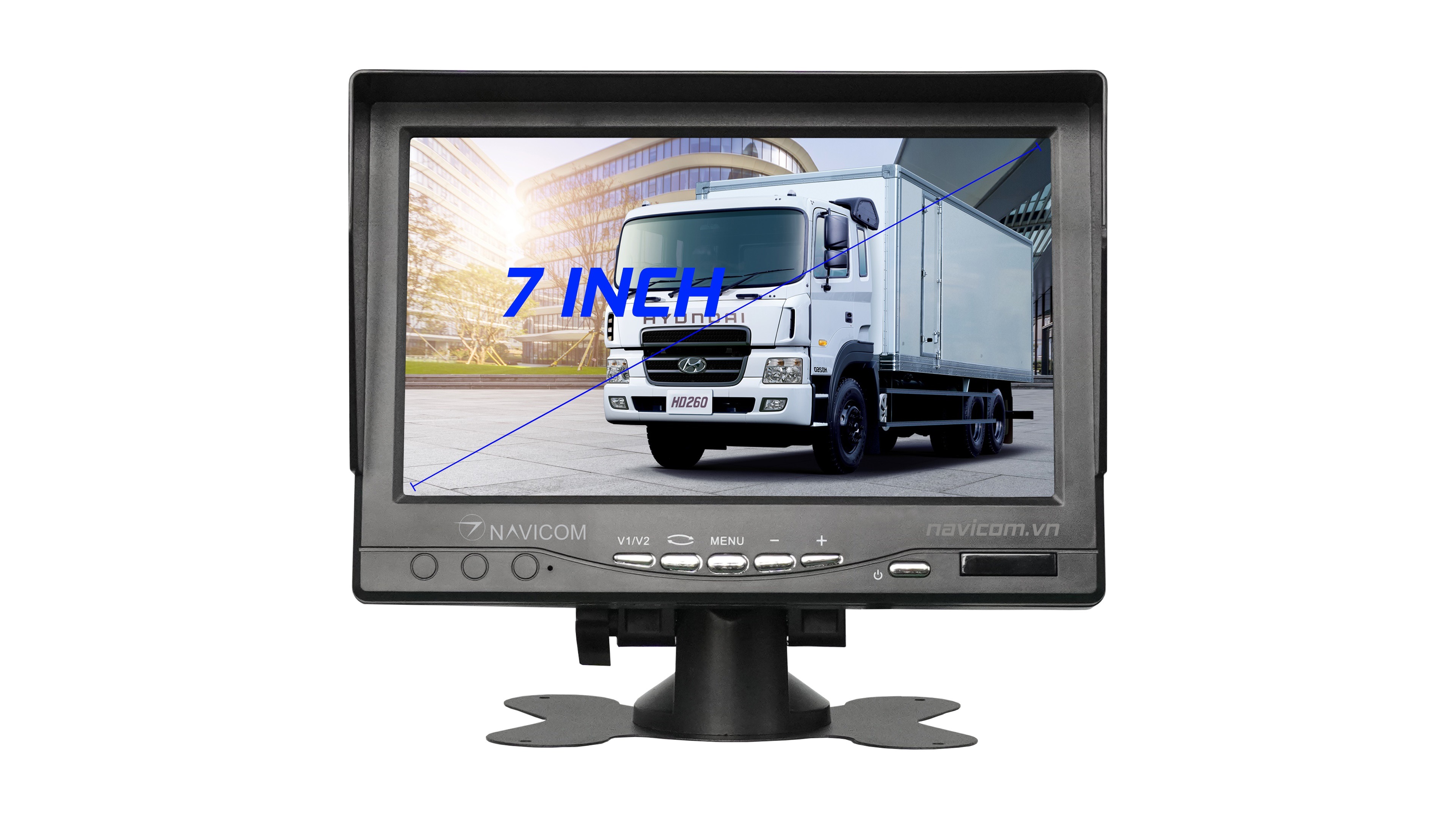 GT8 trang bị màn hình 7 inch độ phân giải 1024×600px