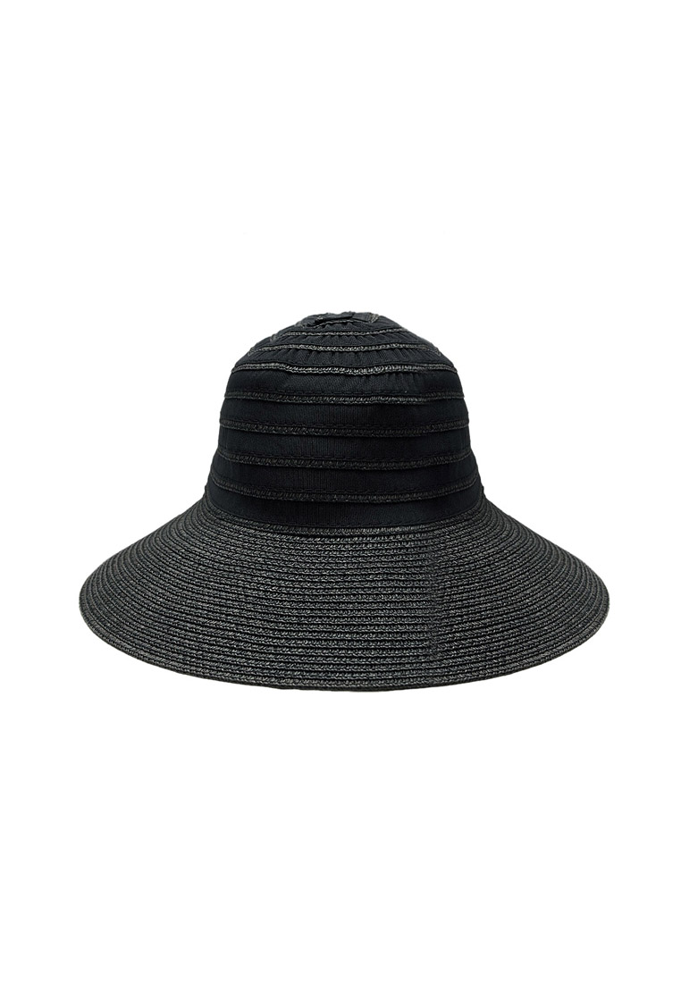 Mũ vành cói thời trang cao cấp màu đen EH35-4