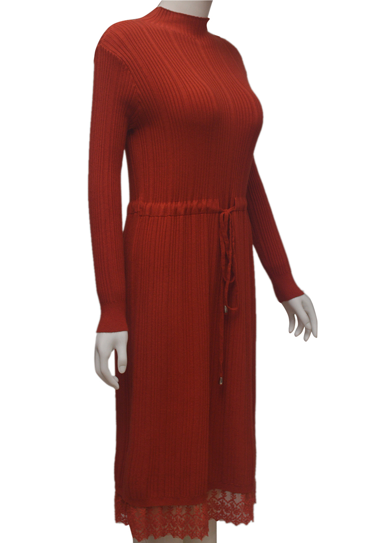 41571D82 - Đầm len đỏ mongtoghi dáng đuôi cá nhẹ, cổ xếp nhún Limitted Thời  trang nữ Toson