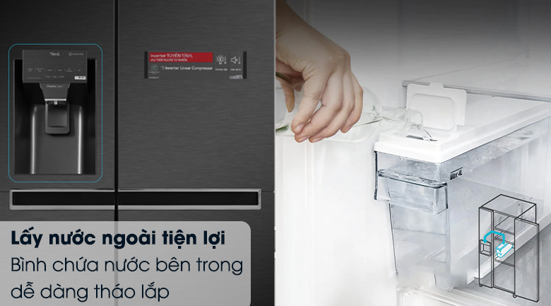 Tủ lạnh LG Side by side 601 lít GR-D247MC Inverter Linear
