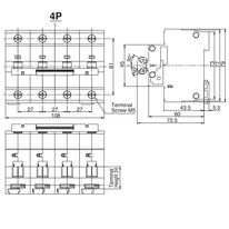 Aptomat MCB 4P 50A 63A 10kA Panasonic