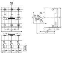 Aptomat MCB 3P 80A 10kA Panasonic