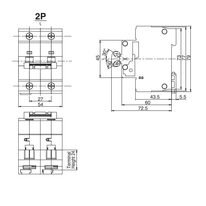 Aptomat MCB 2P 50A 63A 10kA Panasonic