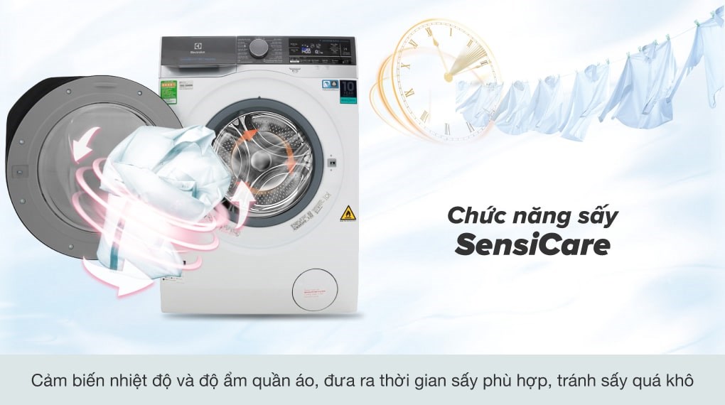 Máy Giặt Sấy Electrolux 8/5 kg Inverter EWW8023AEWA lồng ngang