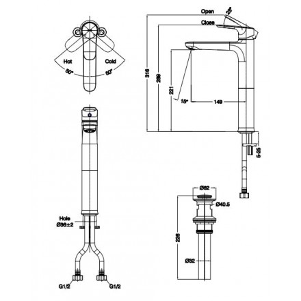 Vòi Lavabo Inax LFV-1402SH Nóng Lạnh