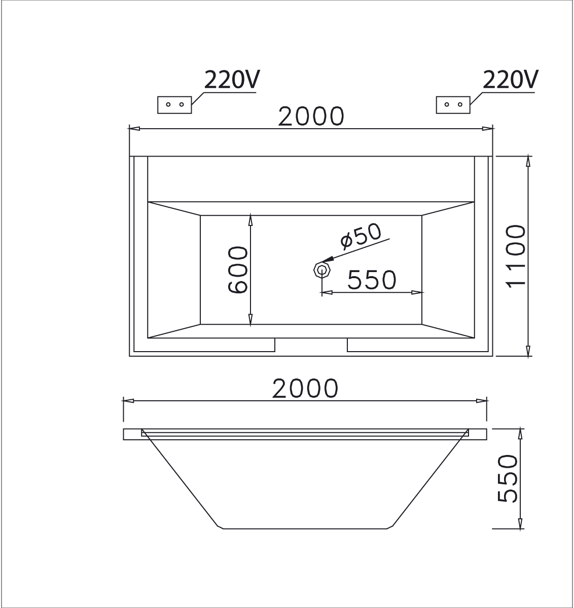 Bồn Tắm Massage +Massage Hơi Không chân +Không yếm CAESAR MT7520S