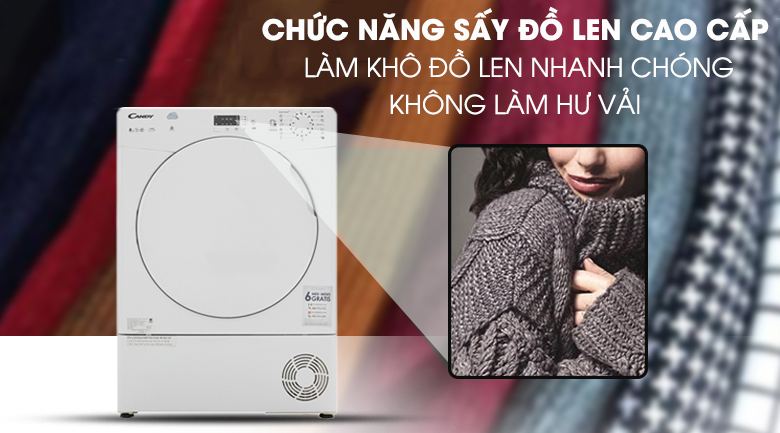 Máy sấy Ngưng Tụ Candy 8 kg CS C8LF-S