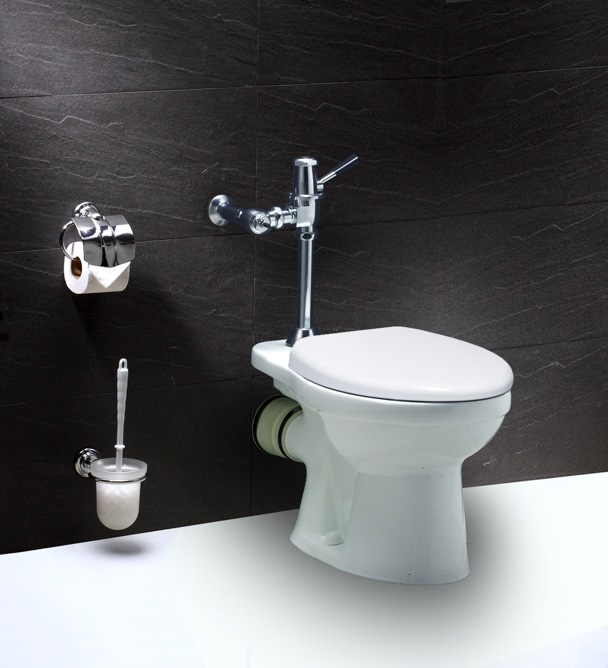 Bàn Cầu Xả Gạt Tay Caesar CPJ1334 +Bộ Gạt BF443