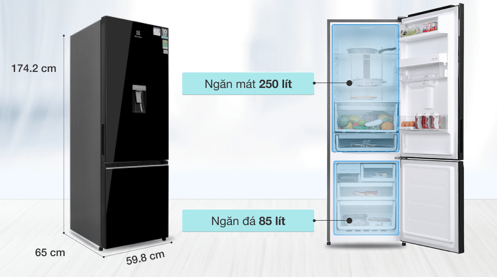 Tủ lạnh Electrolux Inverter 335L EBB3742K-H