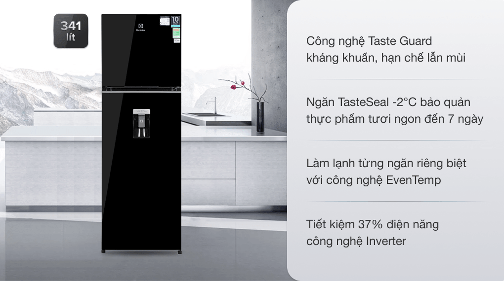 Tủ Lạnh Electrolux Inverter 341L ETB3740K-H