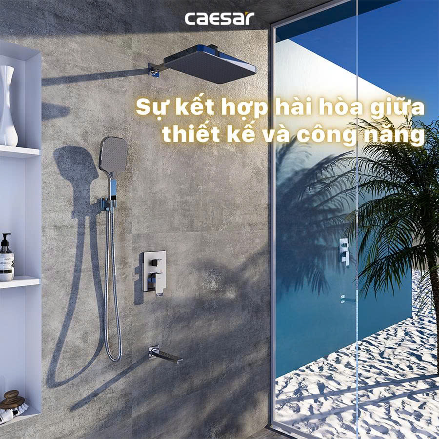 Vòi Sen Âm Tường Caesar BS659 Nóng Lạnh