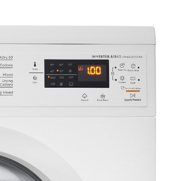Máy Giặt Sấy Electrolux 8/5 kg Inverter EWW8025DGWA lồng ngang