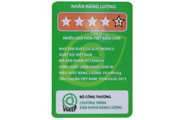 MÁY GIẶT SẤY LG INVERTER 9KG FC1409D4E