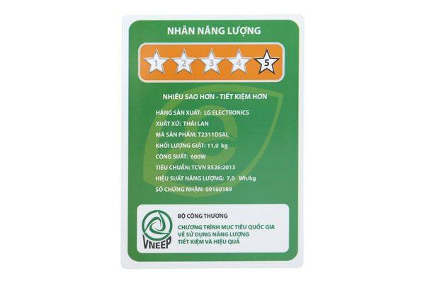 MÁY GIẶT LG INVERTER 11 KG T2311DSAL