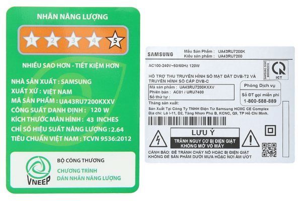 SMART TIVI SAMSUNG 4K 43 INCH UA43RU7200