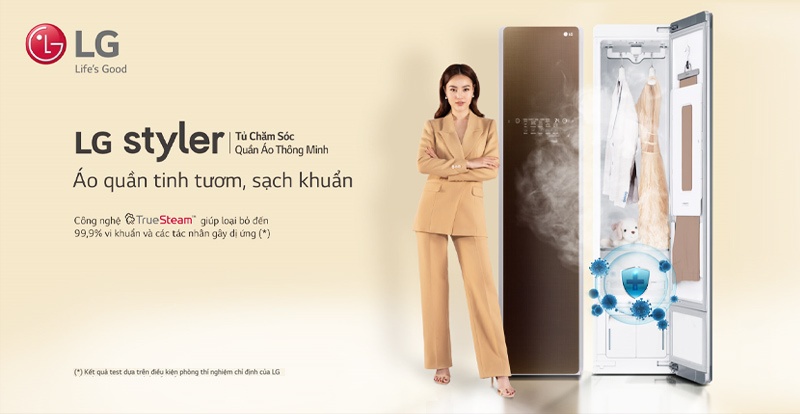 Tủ giặt hấp sấy LG Styler S3RF Espresso (Cà phê)