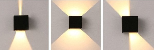 Đèn hắt tường Vuông led 2 Đầu ( Đen)