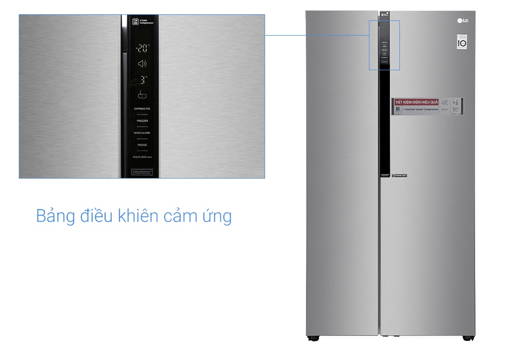 Tủ lạnh LG Side by side 613 lít GR-B247JDS Inverter Linear
