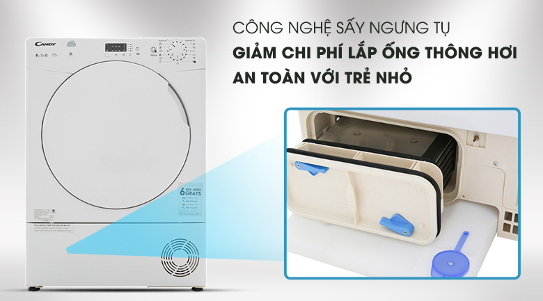 Máy sấy Ngưng Tụ Candy 8 kg CS C8LF-S