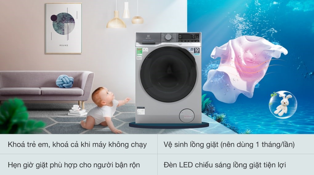 Máy giặt Electrolux 11Kg Inverter EWF1141SESA lồng ngang
