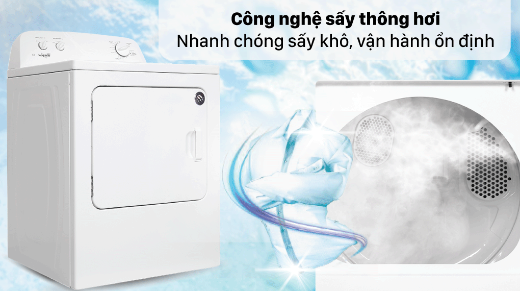 Máy Sấy Quần Áo Whirlpool 3LWED4705FW 15kg cửa trước