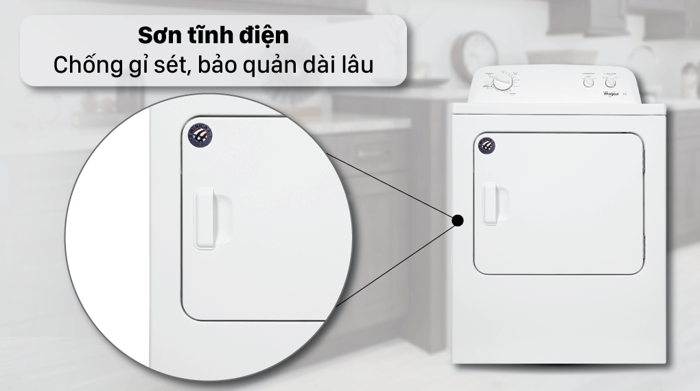 Máy Sấy Quần Áo Whirlpool 3LWED4705FW 15kg cửa trước