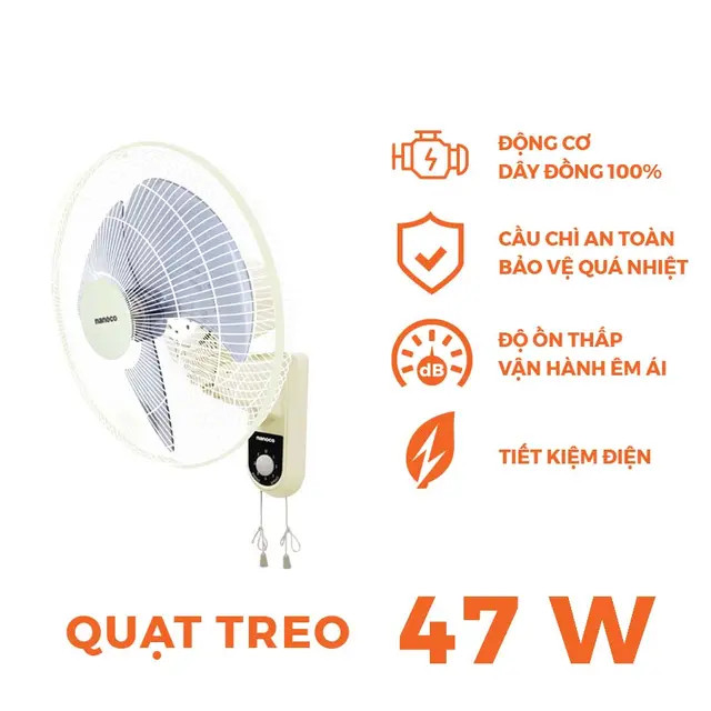 Quạt Treo Tường Nanoco NWF1611BE ( màu Beige)