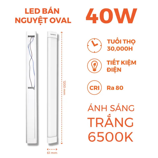 Đèn Led Bán Nguyệt Oval Nanoco NSHO406