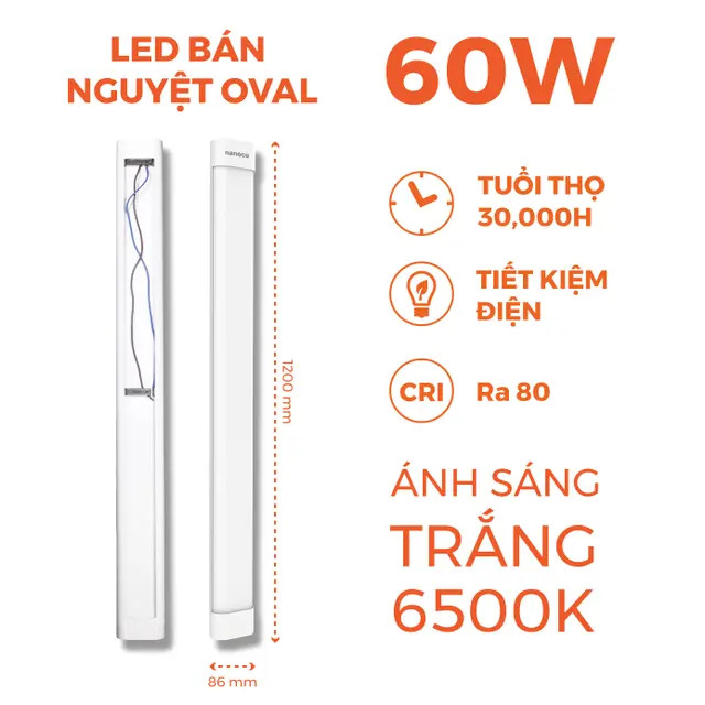 Đèn Led Bán Nguyệt Oval Nanoco NSHO606