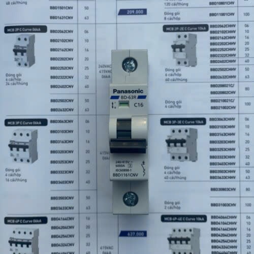 Aptomat MCB 1P 10A 16A 20A 6kA Panasonic