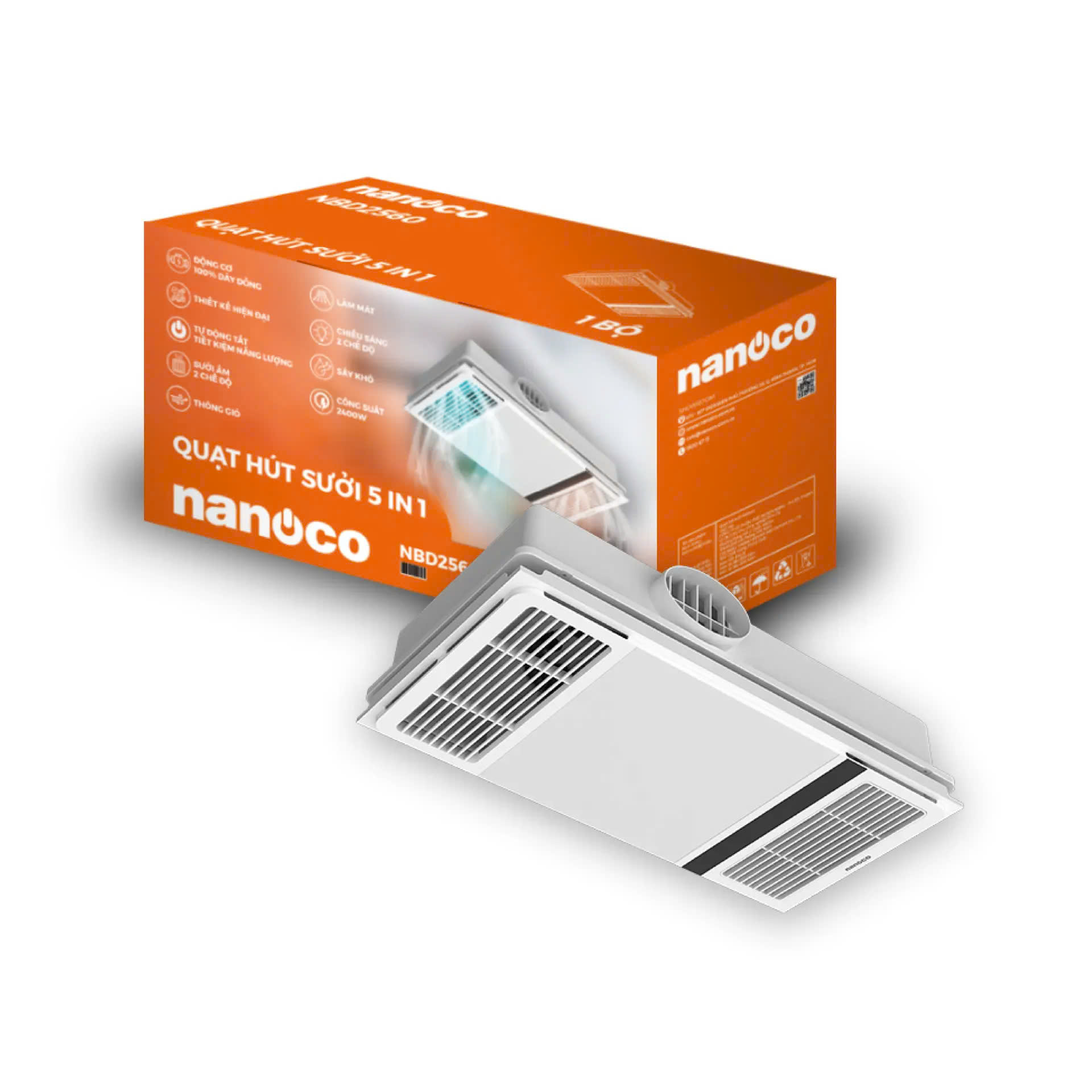 Quạt Hút Sưởi 5in1 Nanoco NBD2560