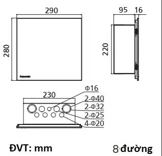 Tủ Điện Âm Tường 8 Đường Panasonic Moderva BQDF08MG31AV