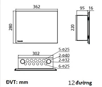 Tủ Điện Âm Tường 12 Đường Panasonic Moderva BQDF12MG31AV