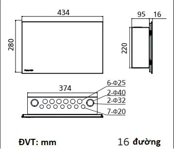 Tủ Điện Âm Tường 16 Đường Panasonic Moderva BQDF16MG31AV