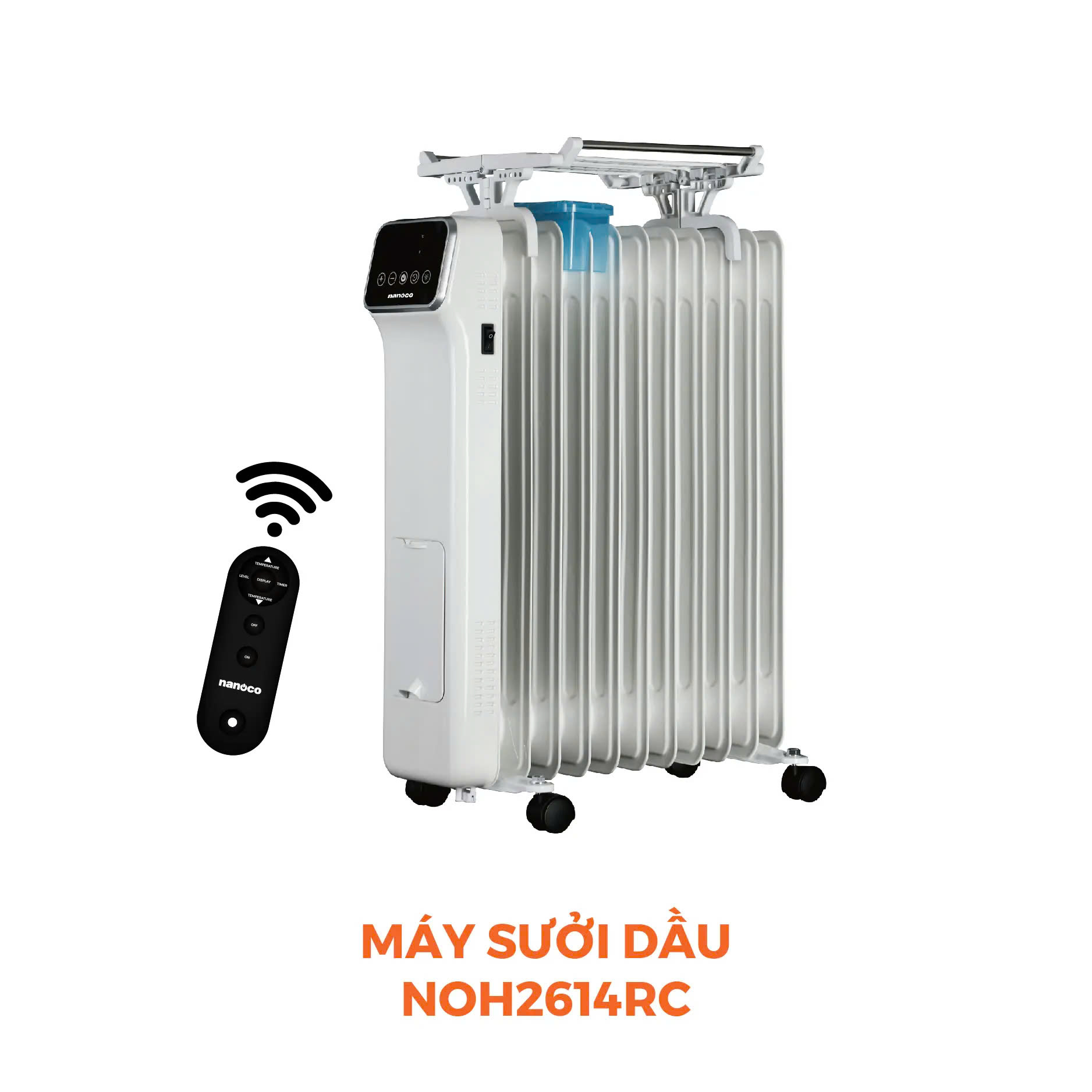 Máy Sưởi Dầu Nanoco 2600W Có remote NOH2614RC