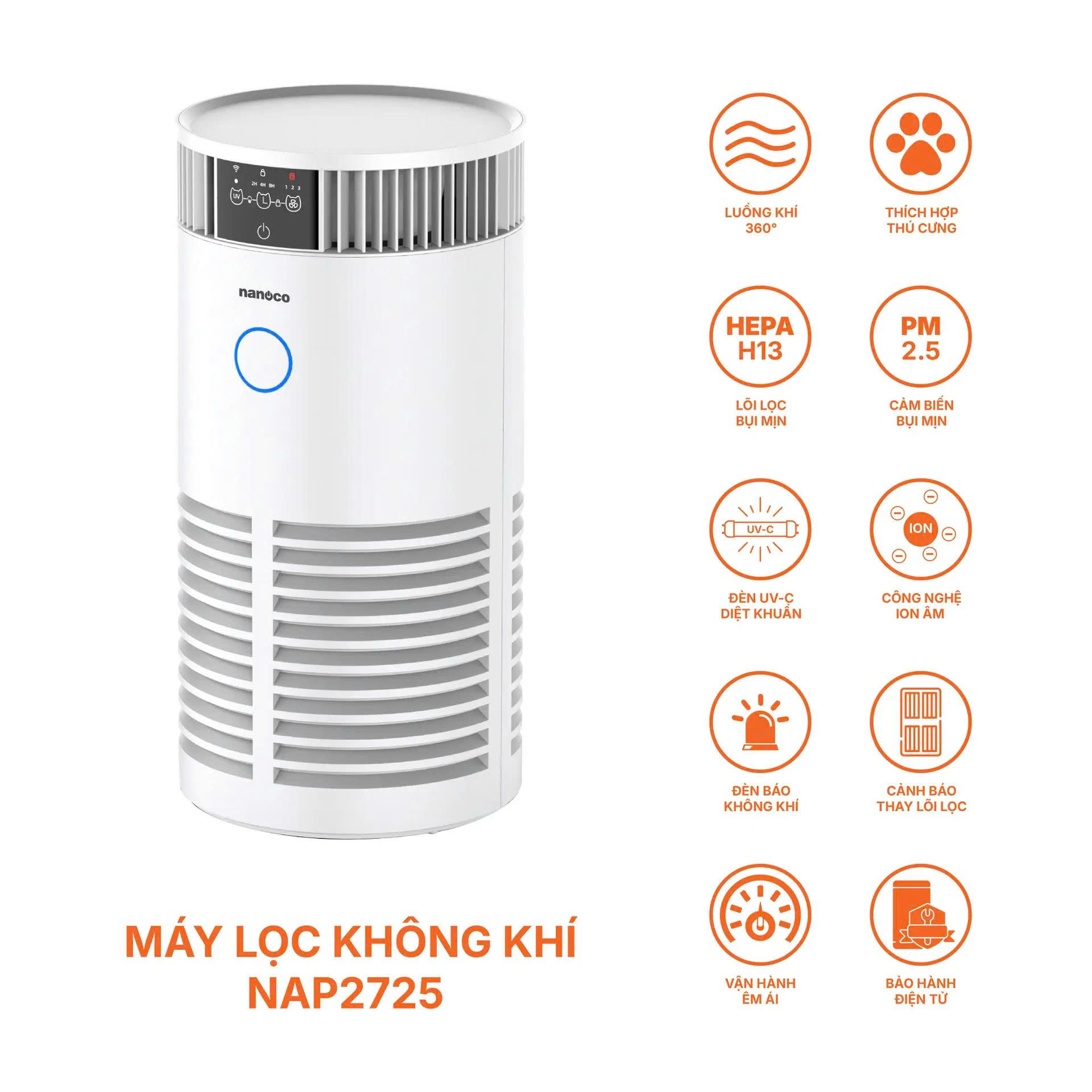 Máy Lọc Không Khí Nanoco NAP2725