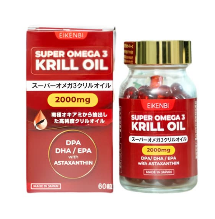 Viên uống dầu nhuyễn thể Super Omega 3 Krill Oil 2000mg: Thực phẩm chức năng cho sức khỏe tim mạch và não bộ