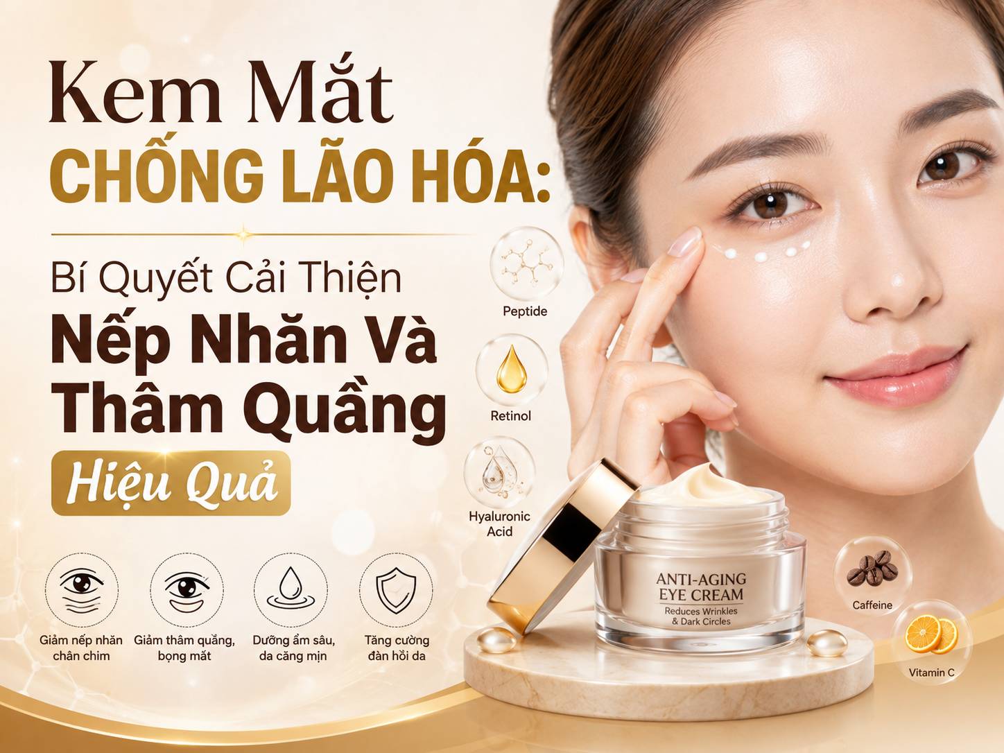 Kem Mắt Chống Lão Hóa: Bí Quyết Cải Thiện Nếp Nhăn Và Thâm Quầng Hiệu Quả