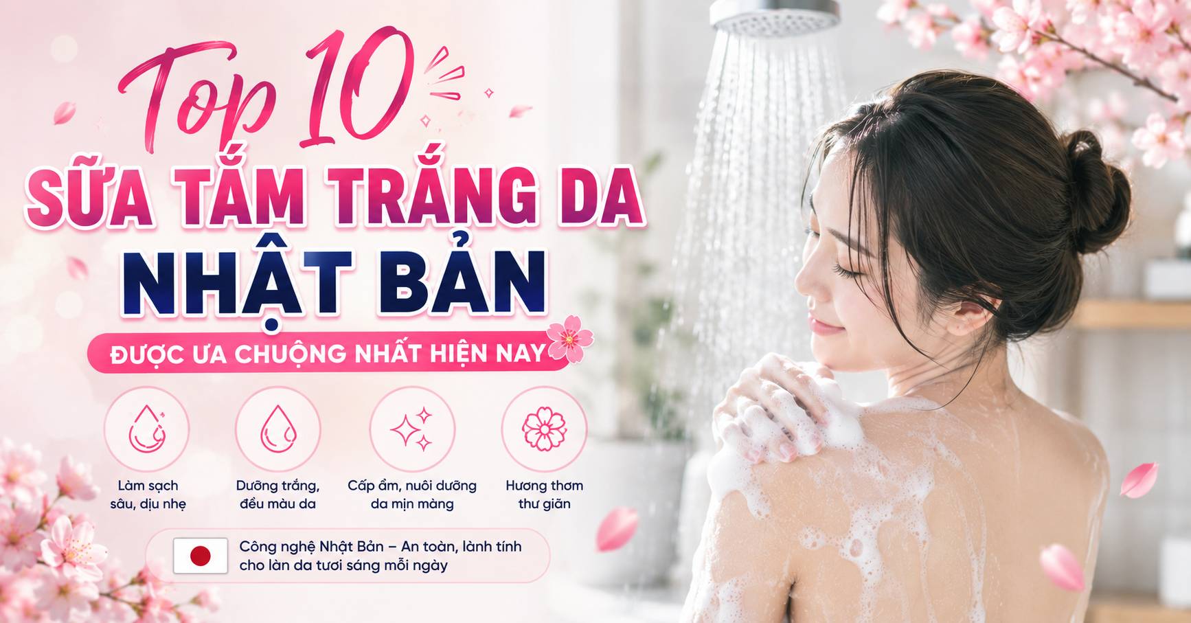 Top 10 Sữa Tắm Trắng Da Nhật Bản Được Ưa Chuộng Nhất Hiện Nay