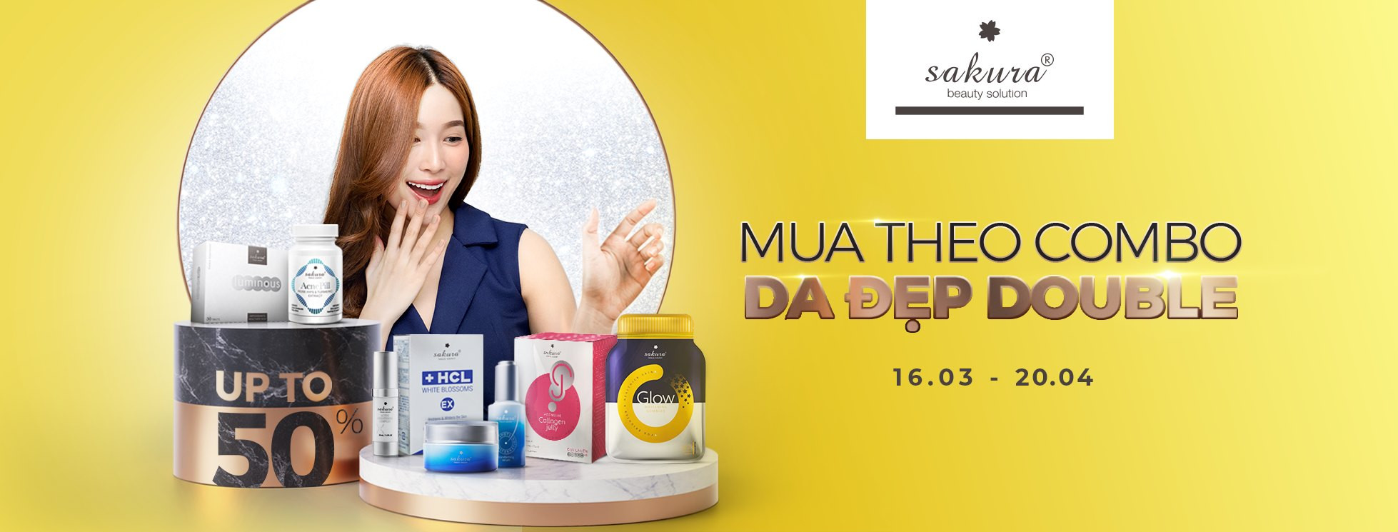 Tháng 4 này, cùng Sakura Beauty "Mua theo Combo- Da đẹp Double"
