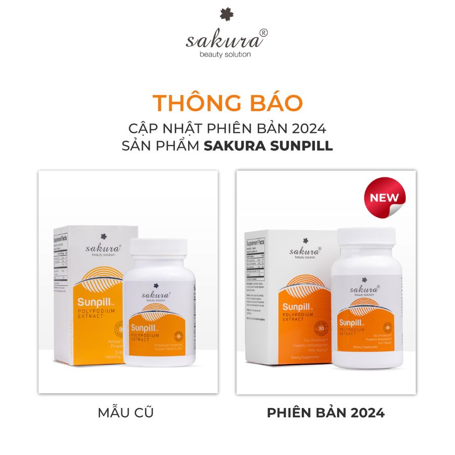 Viên uống chống nắng sinh học toàn thân Sakura Sunpill