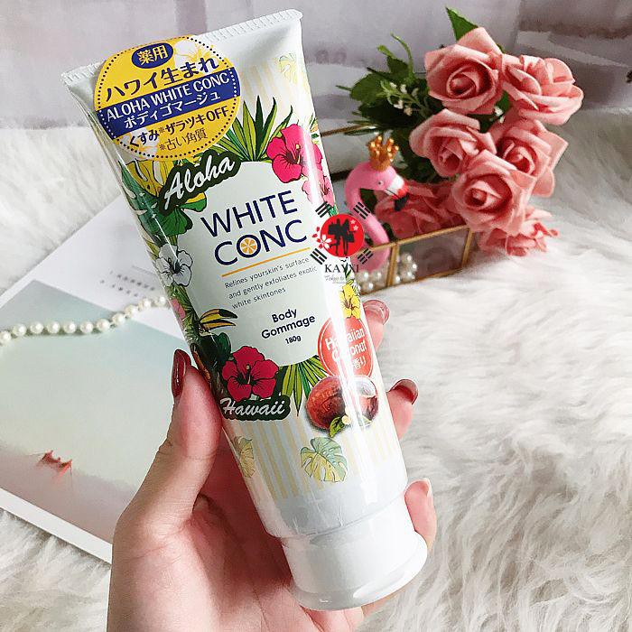 Tẩy tế bào chết toàn thân WHITE CONC ALOHA- Hàng Nhật nội địa