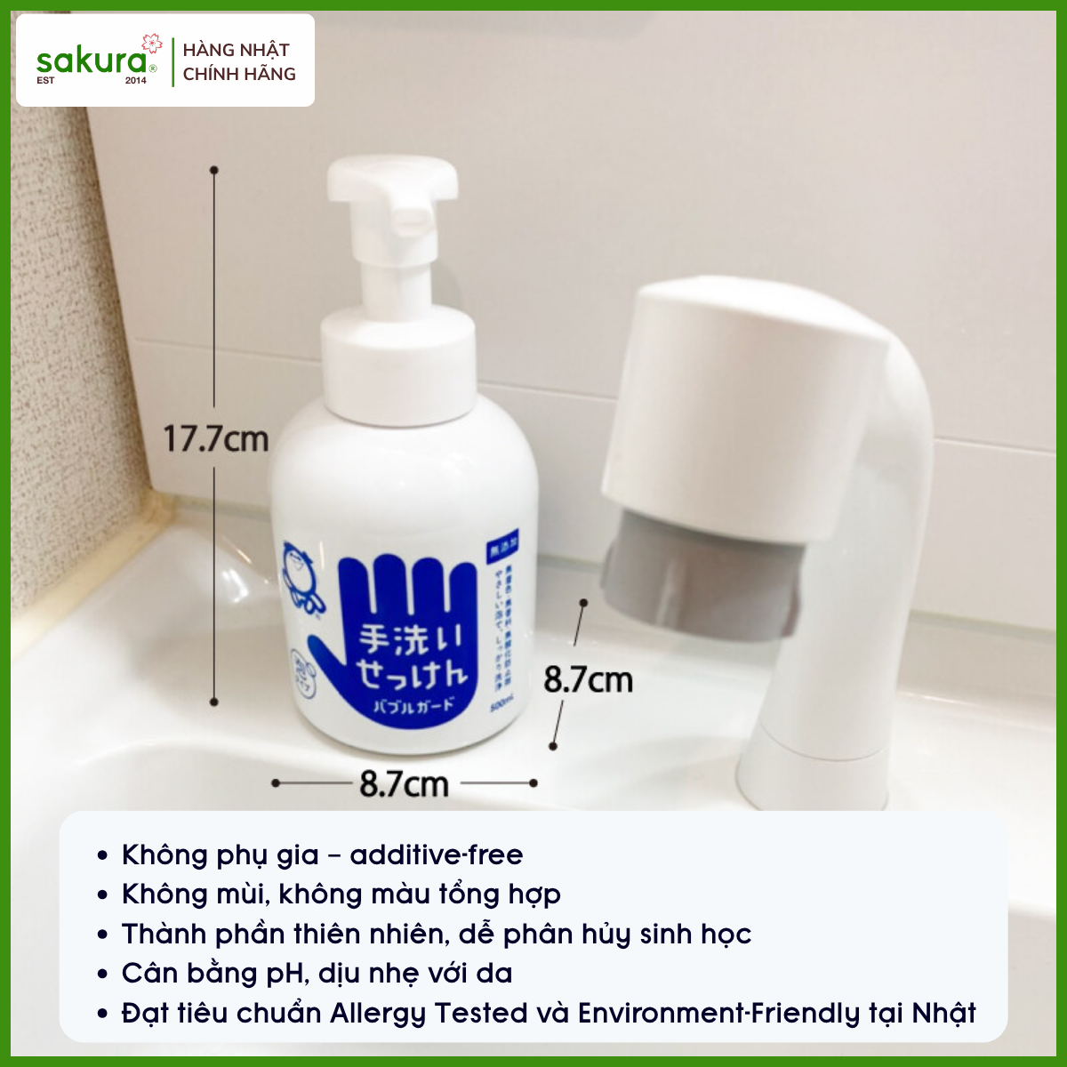 Xà phòng rửa tay Shabondama BubbleGuard Hand Soap 500ml - Hàng Nhật nội địa